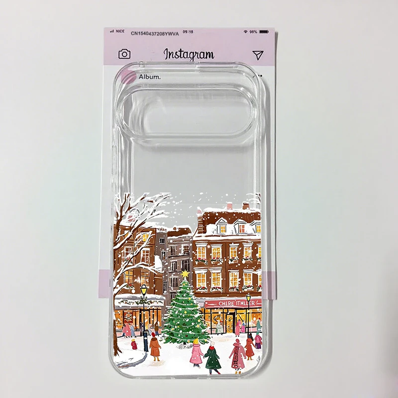 Winter Snow Street Scenery Phone Case - Clear Soft TPU Cover