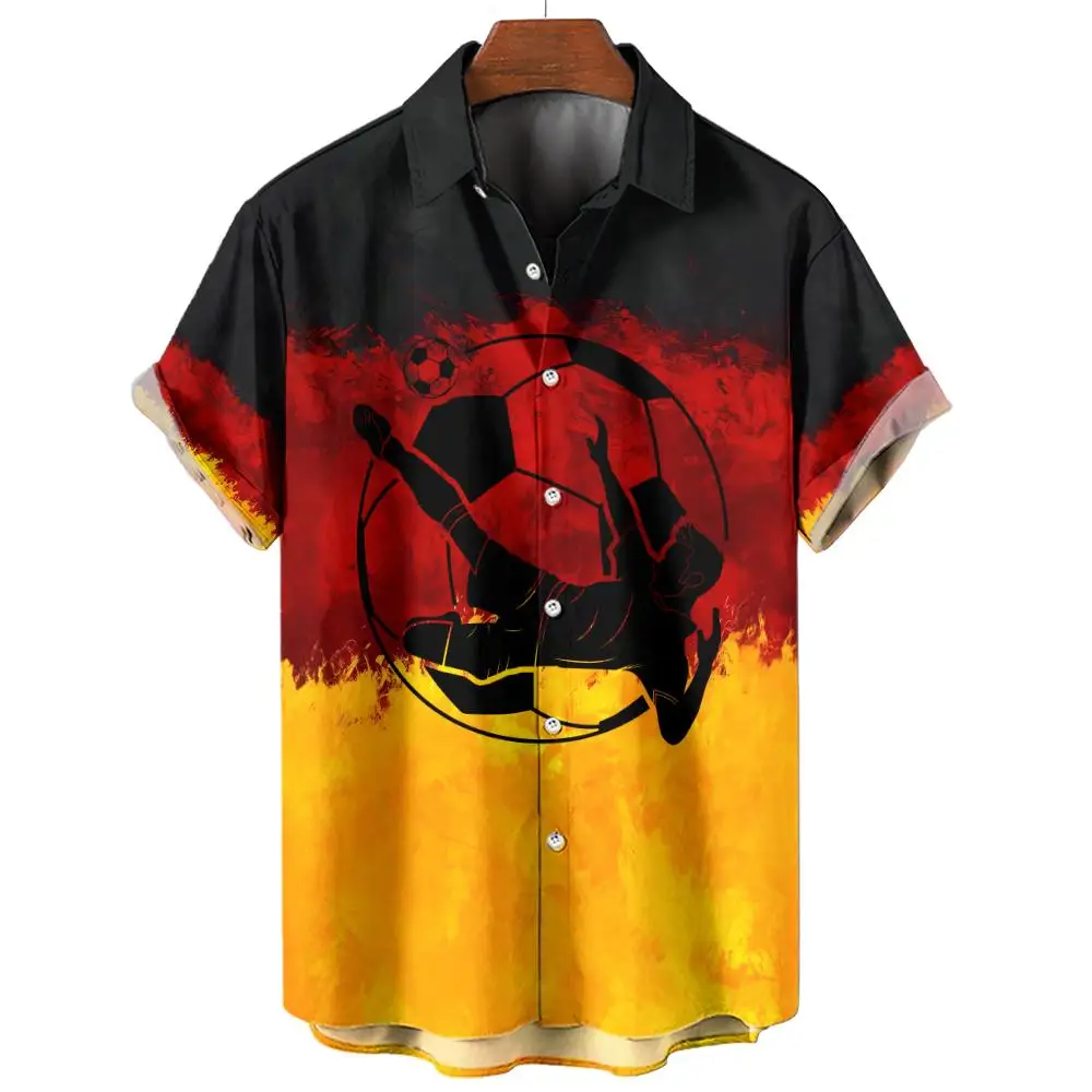 

New German Flag Men's Shirts Fashion Short Sleeved Tops New Summer Casual Wear Loose Oversized Shirts Blouse Men T-Shirts 2024