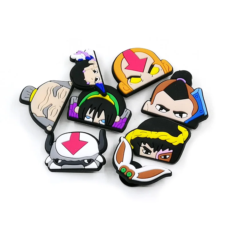 1pcs 아바타 구두 매력 애니메이션 방해물 청바지 Aang Ampc Momo PVC 액세서리 Gibits 방해물 매력 정원 샌들 장식 구두 클립