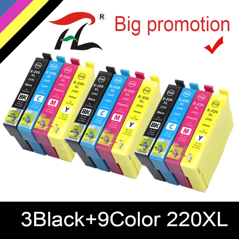 

HTL T220XL Compatible for Epson WorkForce WF-2630 WF-2650 WF-2660 XP-320 XP-420 printer ink Epson 220XL T220 ink cartridge