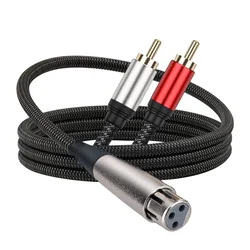Premium XLR to Dual RCA Audio Cable for Enhanced Signal Transmission (XLR Male To 2RCA)