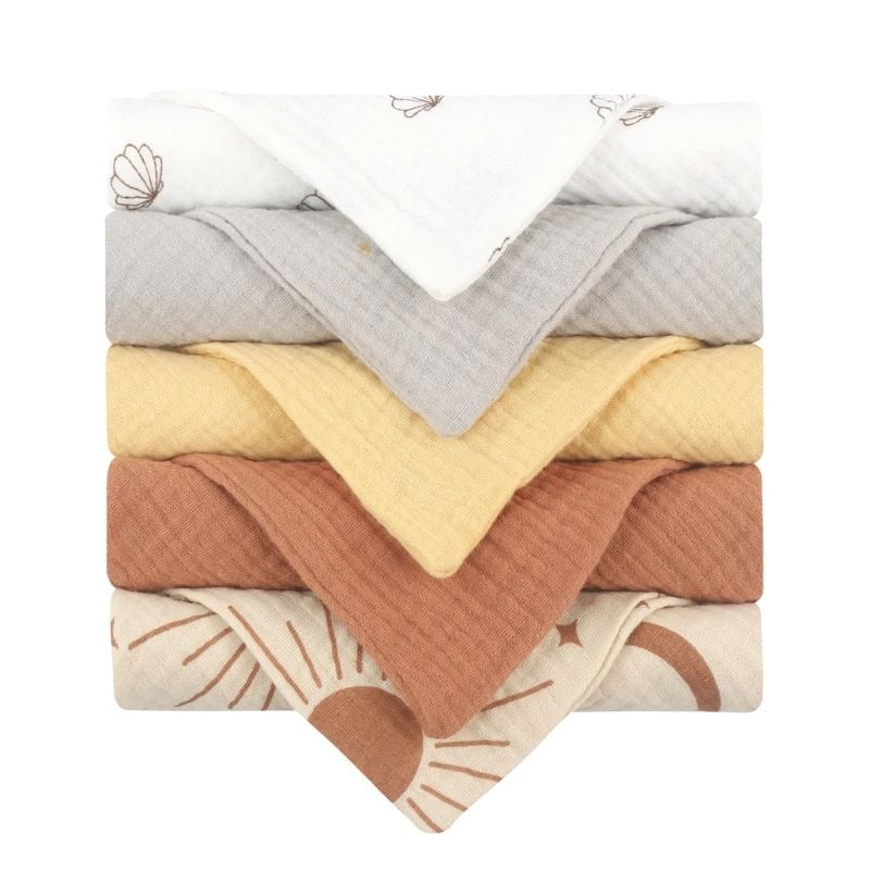 

5PCS Baby Face-Towel Cotton Handkerchief Drool Bibs Burp Cloth Soft Absorb Towel