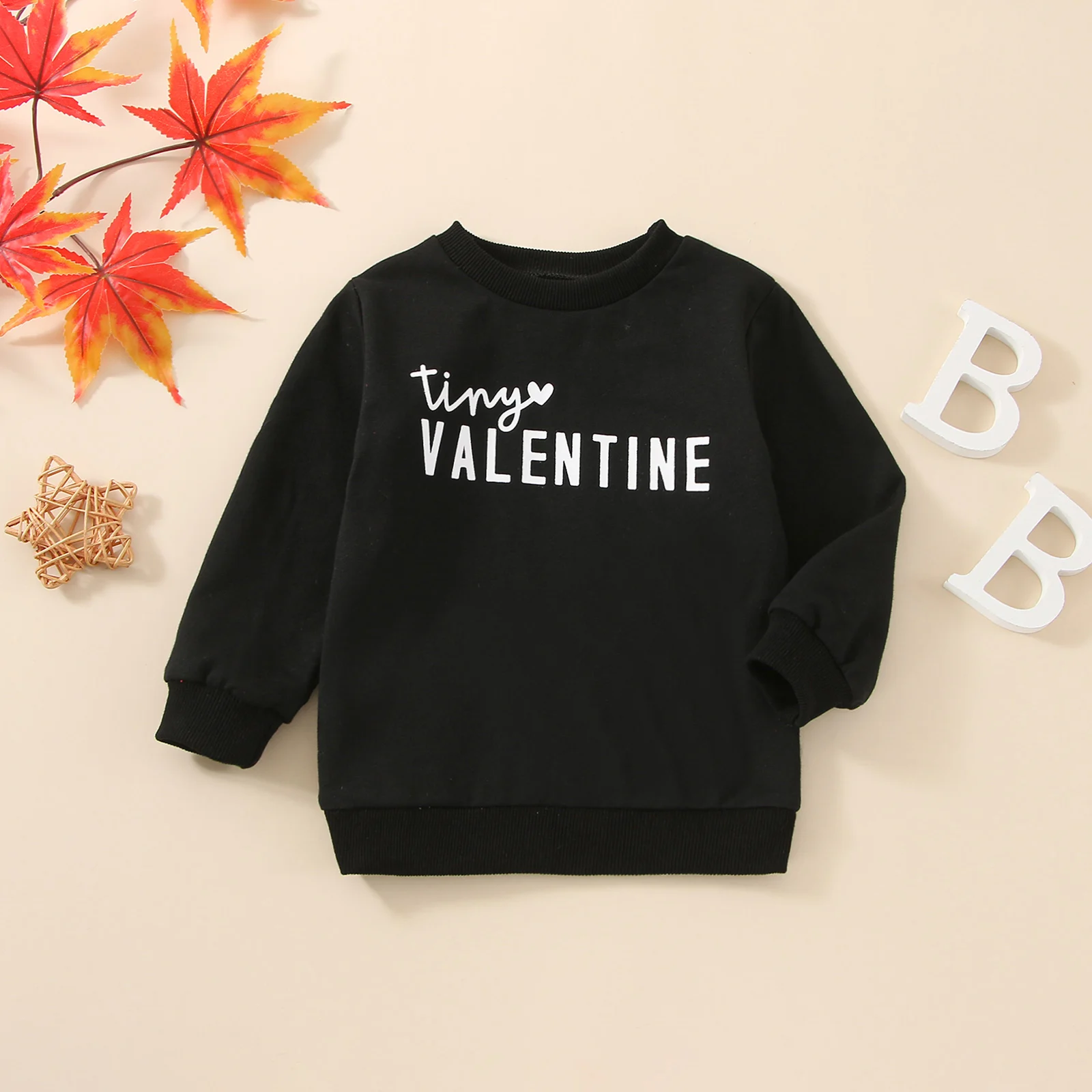 FOCUSNORM 0-24M Valentines Days Baby Boys Casual T Shirts Letter Heart Printed Long Sleeve Pullover Sweatshirt Tops