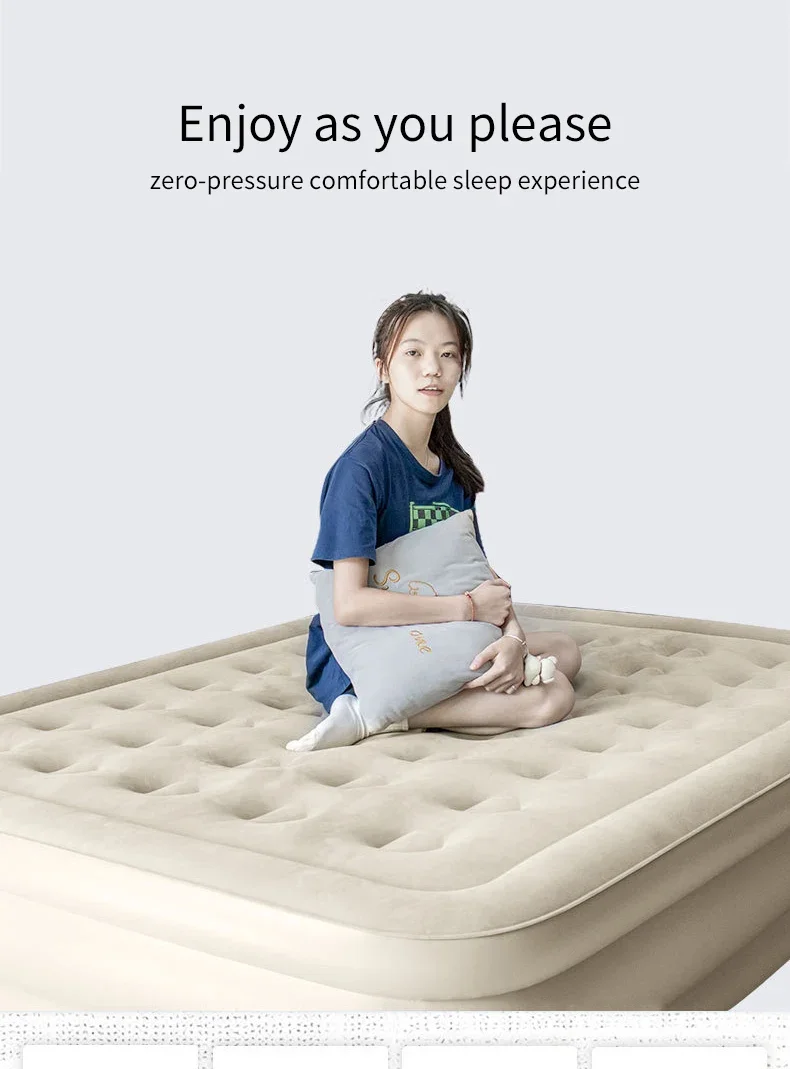 Description Picture 2 of itemInterior Air Mattress Glamping Mats PVC Inflatable Sleeping Mattress Luxury 2 Person Camping Bed Mat Built-in Pump Thicken Mat