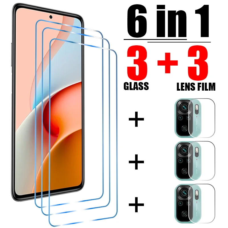 6in1 Protective Glass For Redmi Note 11 10 9 8 Pro 11t 9s 10s 9t 8t 7