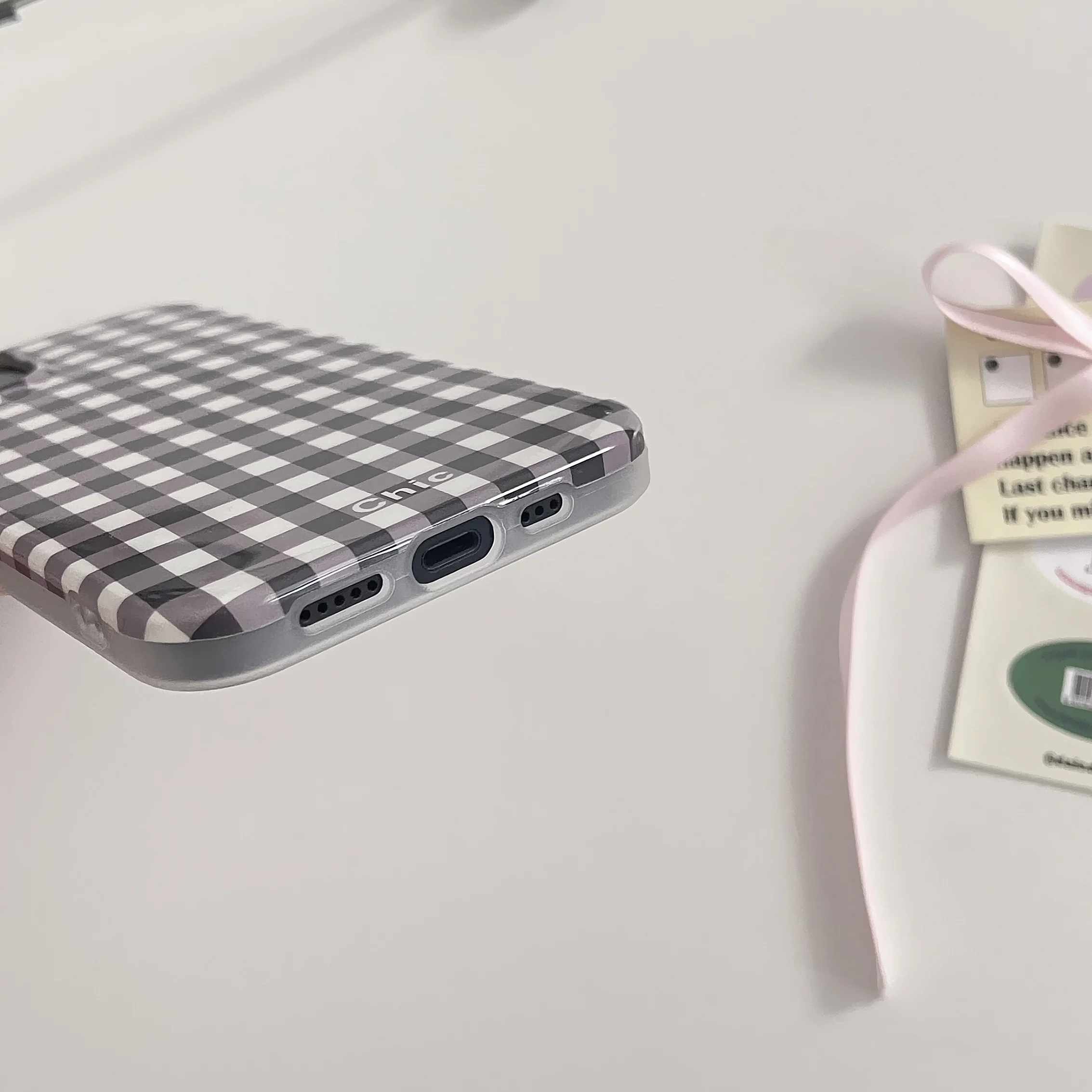 Simplicity Square Grid Soft Silicone Case for iPhone
