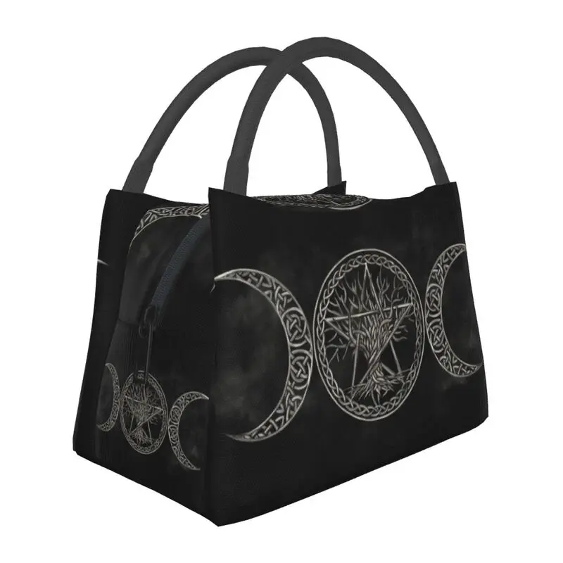 

Triple Moon With Pentagram Portable Lunch Box Pagan Wiccan Thermal Cooler Food Insulated Lunch Bag Travel Work Pinic Container