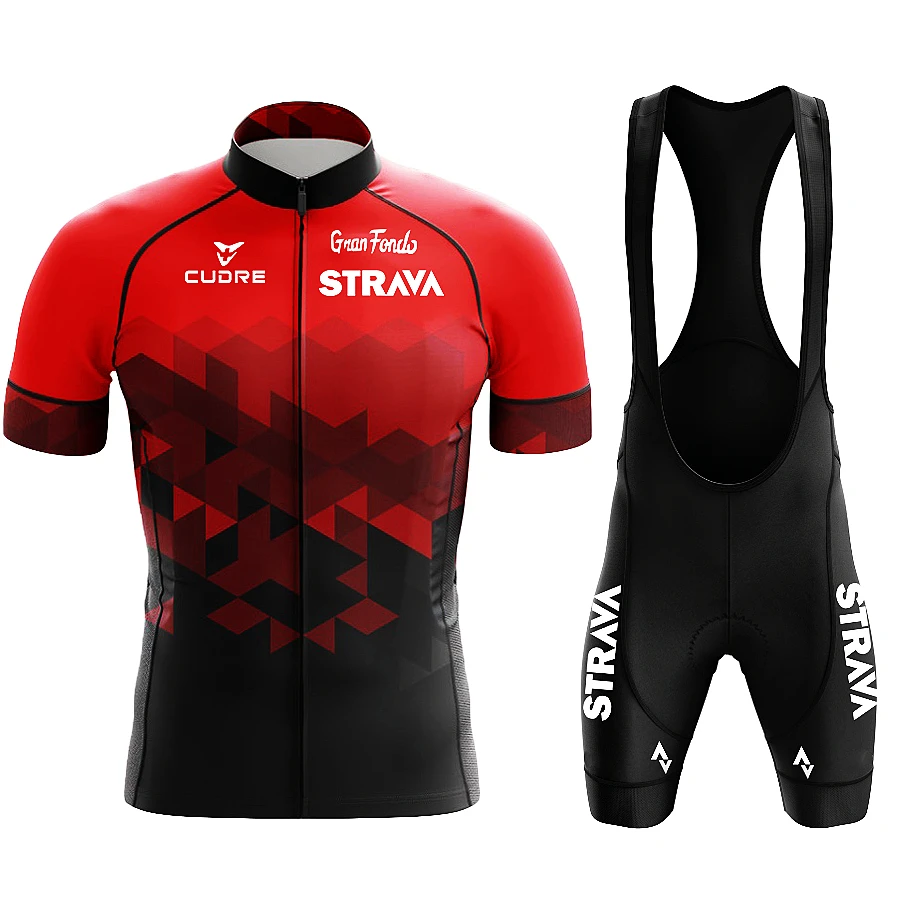 2023CyclingJerseySetStravaSummerShortSleeveBreathableMensMTB