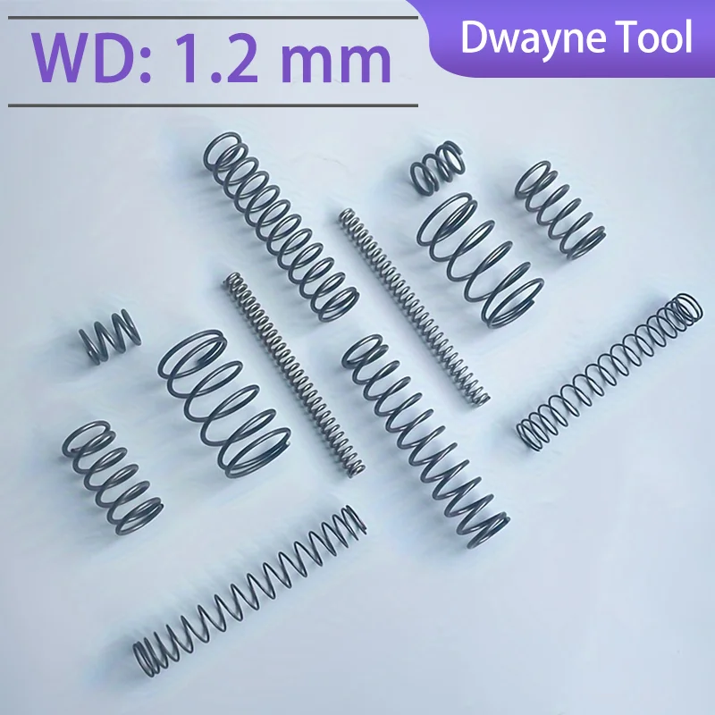 Compression Spring miniature 1.2mm Wire Dia 6mm-22mm OD 10mm-100mm Free Length Spring Steel Extension 10Pcs