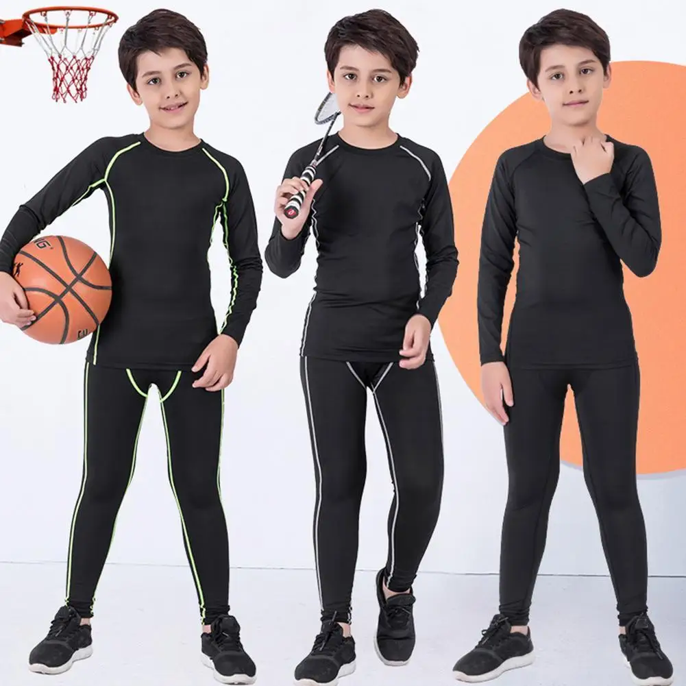 

2 Piece Tracksuit For Children Compression Sports Suit Boys Sports Running Clothing Set Kids Basketball Training Tights
