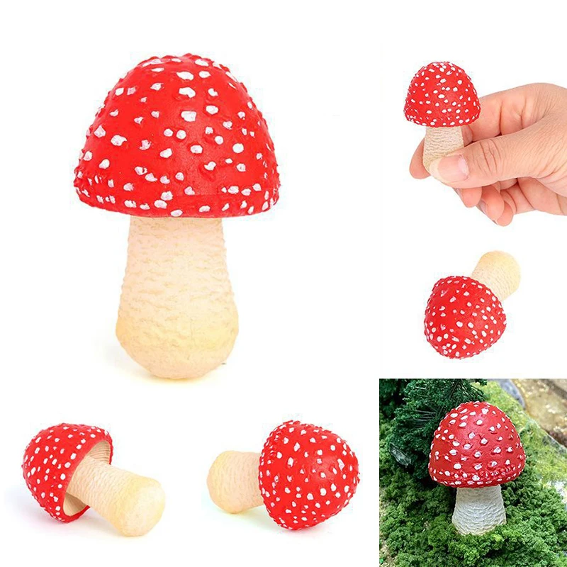 Simulation Mushroom Artificial Fungus Matsutake Oyster Figurines Fairy Garden Model Early Education Teaching Toys Home Decor food model