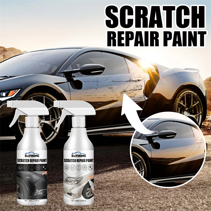 Espray para eliminar arañazos en blanco y negro, cera para reparar arañazos  profundos en el coche, pintura de pulido - AliExpress