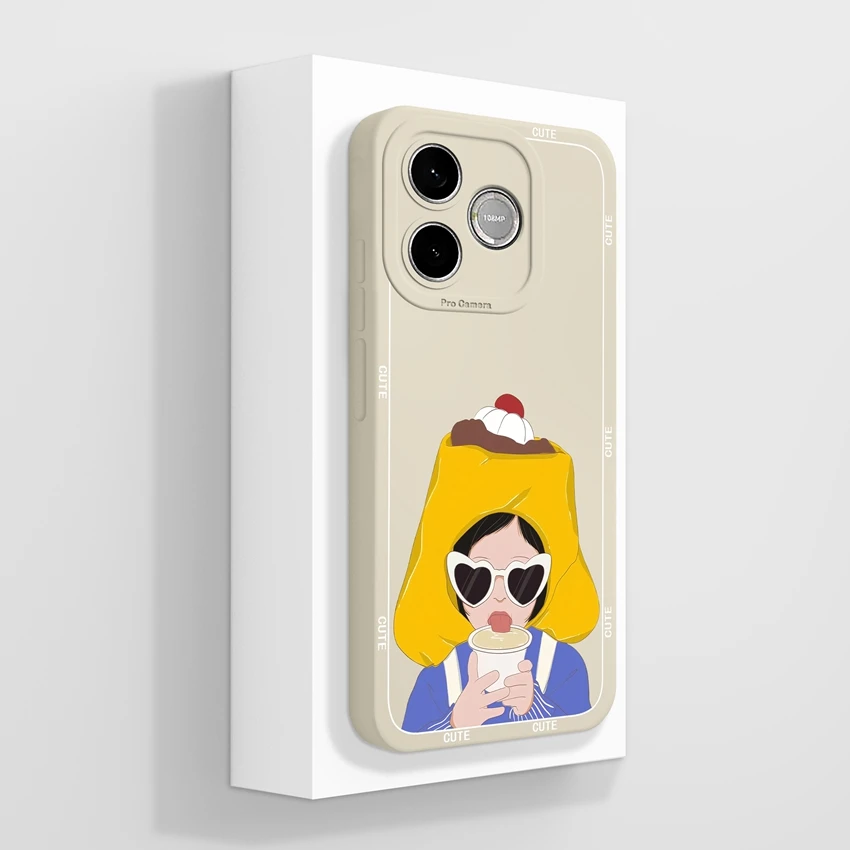 Cute Cat Claw Cartoon Print Phone Case with Camera Protection - Soft Liquid Silicone Housing