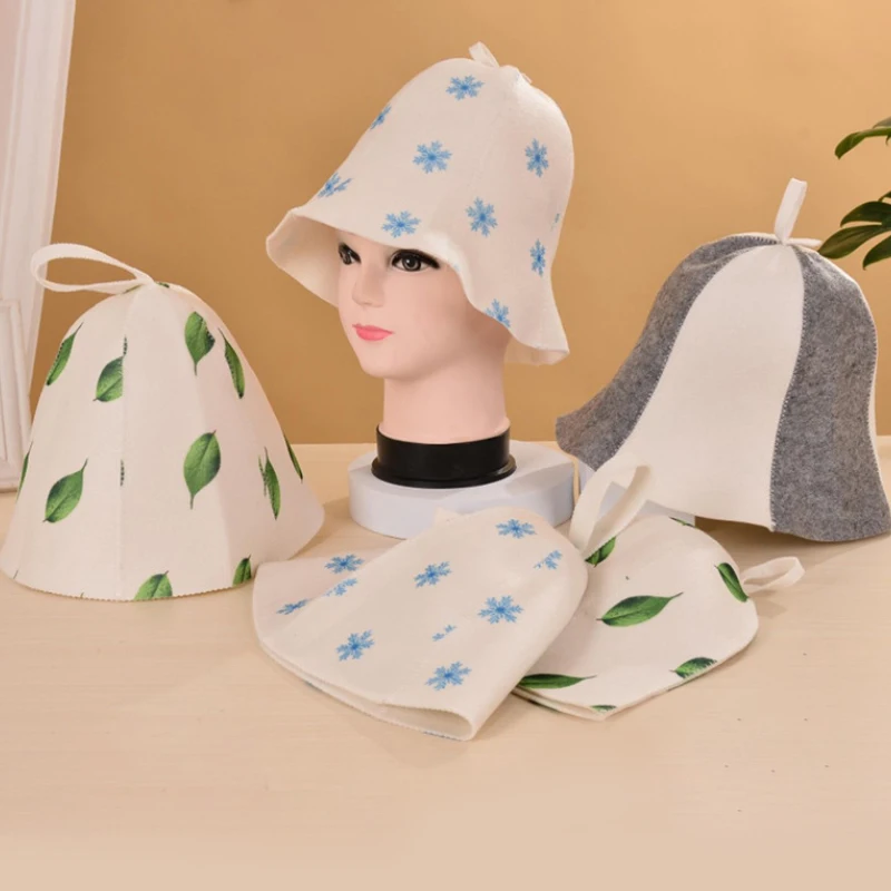 

1PC Felt Head Protection Bath Anti Heat Free Size Russian Style Shower Cap Sauna Hat Sauna Vaporarium Accessories