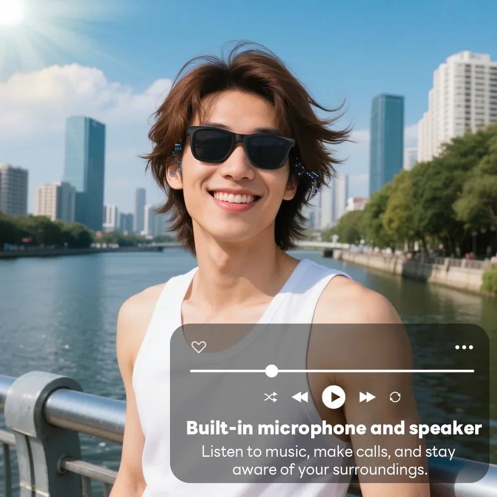 Lenovo 8K AI Smart Glasses Remote Control Touch Photo Camera Recording Translator Voice Assistant Wireless Bluetooth Eyewear