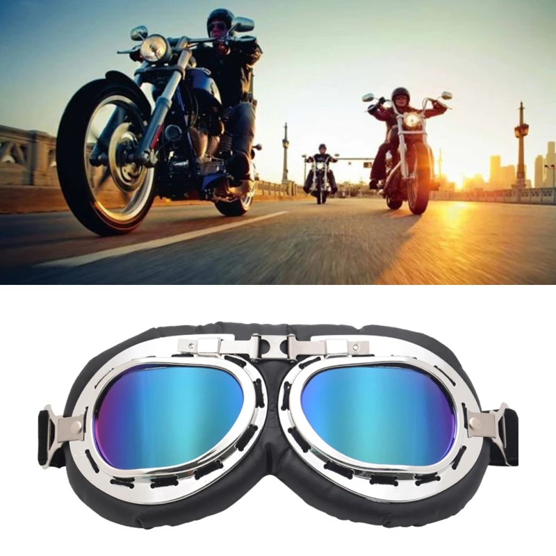 124B Bike Cycling Vintage Motorcycle Goggles Aviator Pilot Flying Glasses  Ski Eyewear - AliExpress