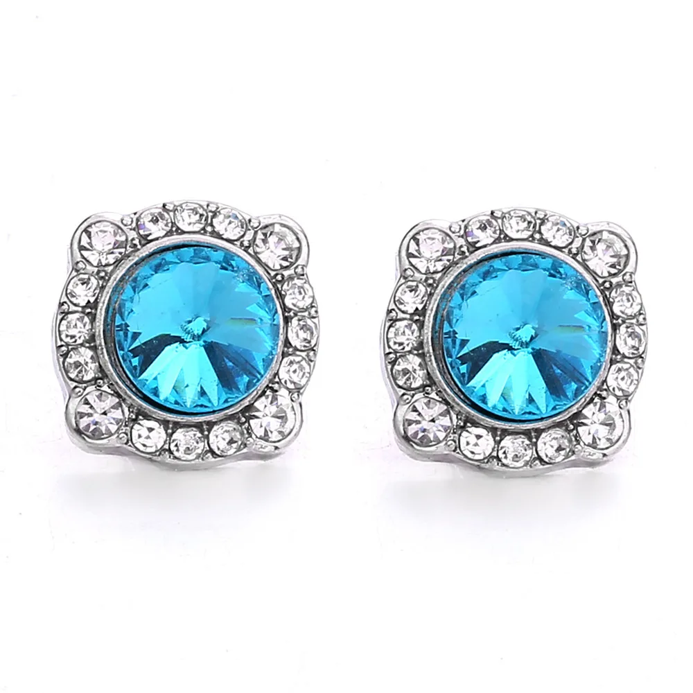 20pcs 12mm Snap Jewelry Crystal 12mm Metal Snap Buttons for DIY Interchangeable Snap Button Bracelet Necklaces Earrings