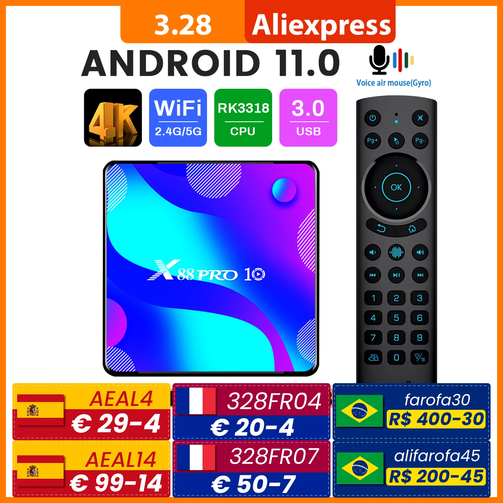 ТВ-приставка Transpeed на Android 11 2 4/5 8 ГГц Wi-Fi 16/32/64/128 ГБ | Электроника
