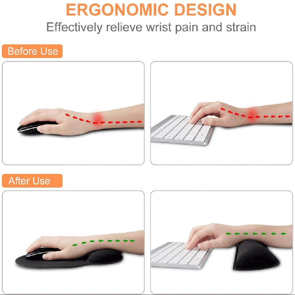 Tapete Ergonômico da Almofada de Pulso dos Ratos para o Computador do Escritório Computador Portátil Moise - Imagem 3