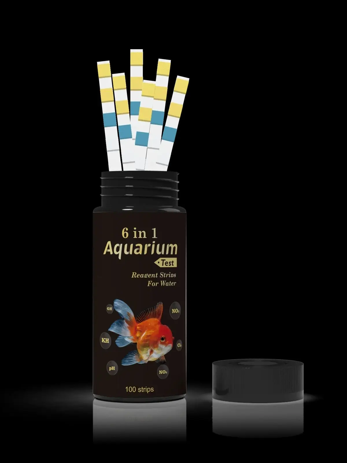 6 in1 Aquarium Ammonia Test Strips Fish Tank Test Kit for Nitrate Nitrite Hardness test strips