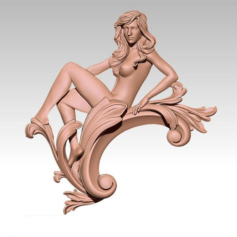 3D Model STL File Sexy Baroque Woman Ornament Corner Volute #1 Relief for CNC Router Engraving - ZBrush Artcam Aspire Cut3d wood locator