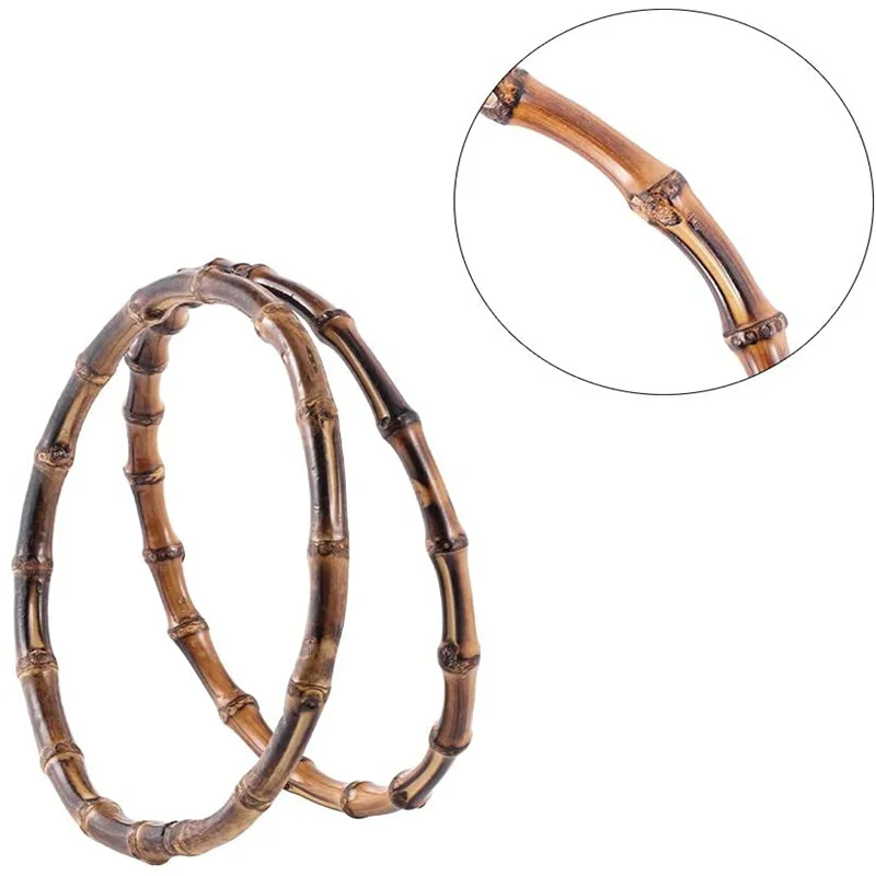 

2 Sizes High Quality Round Bamboo Bag Handle For Handbag Handcrafted DIY Bags Accessories 15x15cm /13X13CM