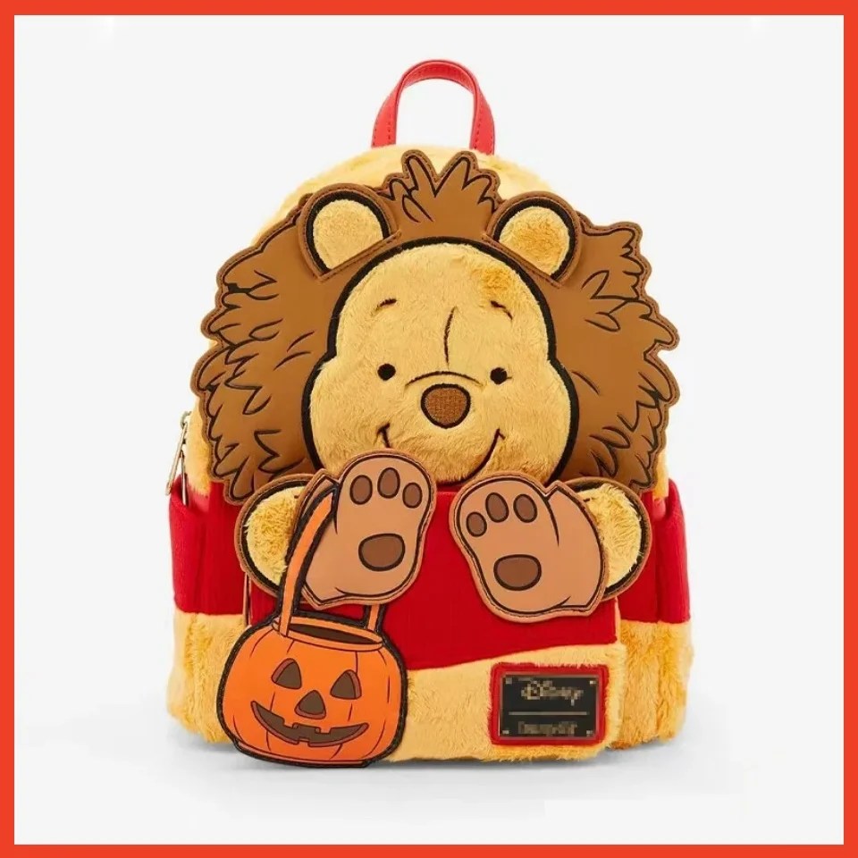 

NEW Disney Winnie The Pooh New Mini Plush Backpack Brand Fashion Women's Backpack Cartoon School Bag High Quality Festival Gift