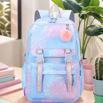 Kawaii School Bags Multiple Pockets Large Capacity Backpack For Women Fashionable Student Backpack With Pendant 1