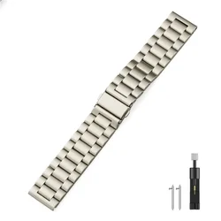 Premium 22mm Stainless Steel Watchband - Metal Strap Bracelet - Width 22mm (Starlight)