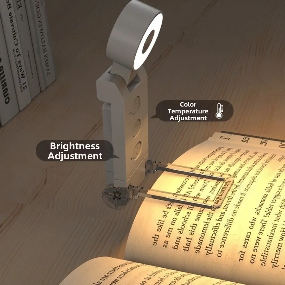 5 Colors LED Book Lights Clip-on/Stand 6 Levels Brightness Night Light Eye Protection USB Rechargeable Reading Lamp Night Use