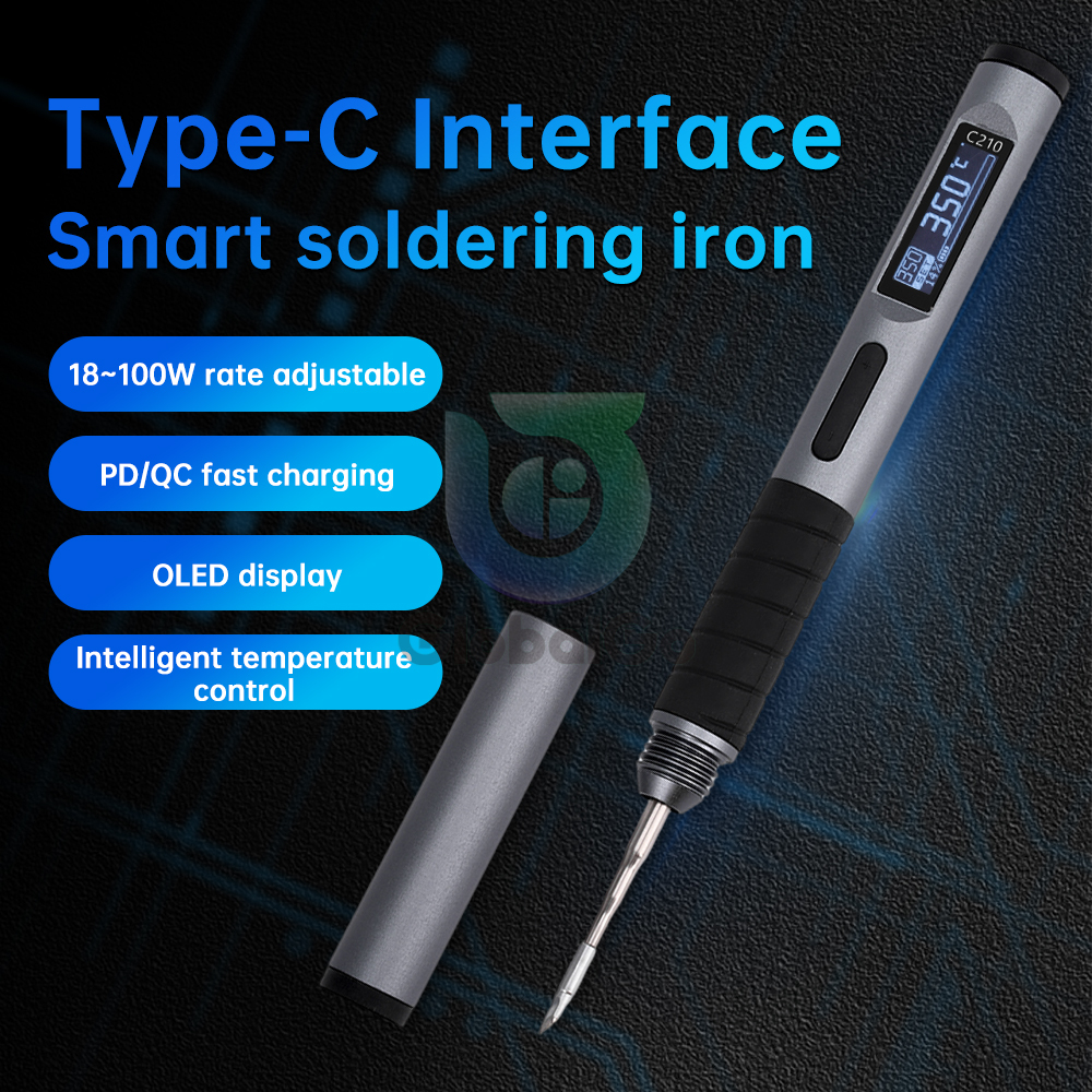 100W Smart Soldering Iron Fast Heat Adjustable Constant Temperature Portable Digital Electric Welding Repair Tools