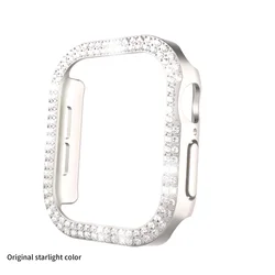 Bling Double Diamond Crystal Protective Bumper Case for Apple Watch 10 42mm (Starlight)