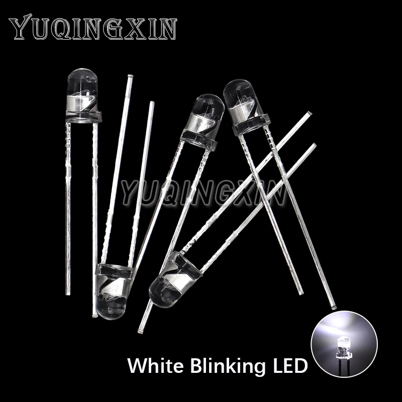 LED De 5 Mm BLANCO Transparente INTERMITENTE