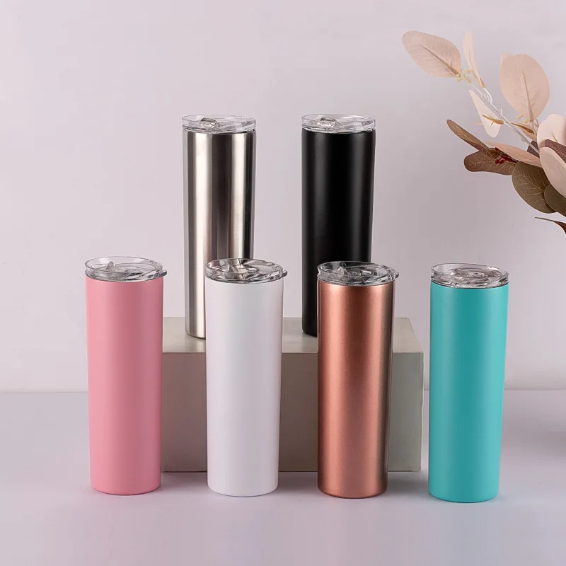 20oz Water Cup Eco-friendly Double Layer Stainless Steel Insulated Tumbler  With Straw Thermos For Home Kitchen Drinkware - Tumblers - AliExpress