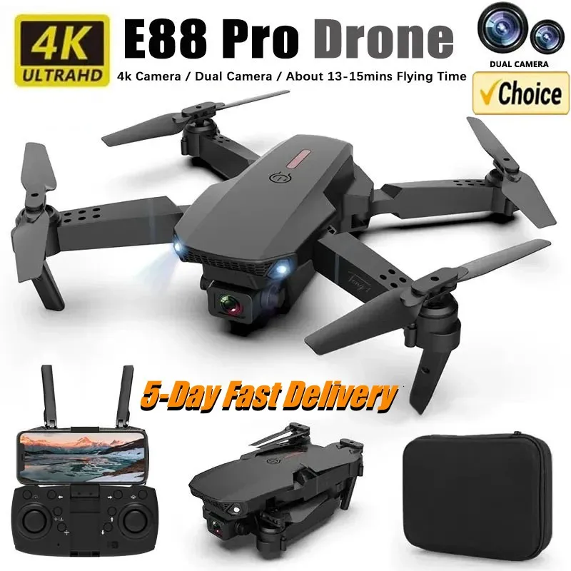 Dron profesional E88Pro 4K con gran angular de 1080P helic ptero dron-profesional-e88pro-4k-con-gran-angular-de-1080p-helic-ptero
