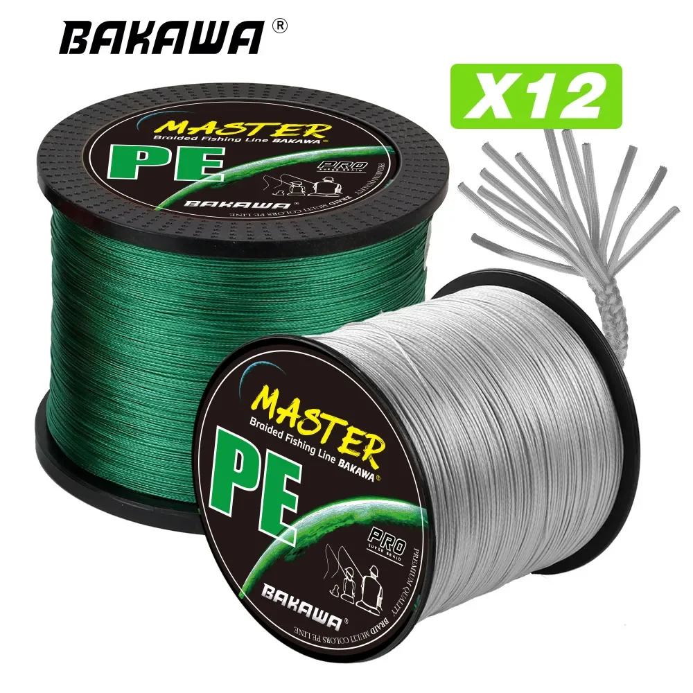 Braid Fishing Lines Multifilament Smooth PE Fly Carp Wire 12 Braid 300M 1000M 500M 100M Tackle BAKAWA