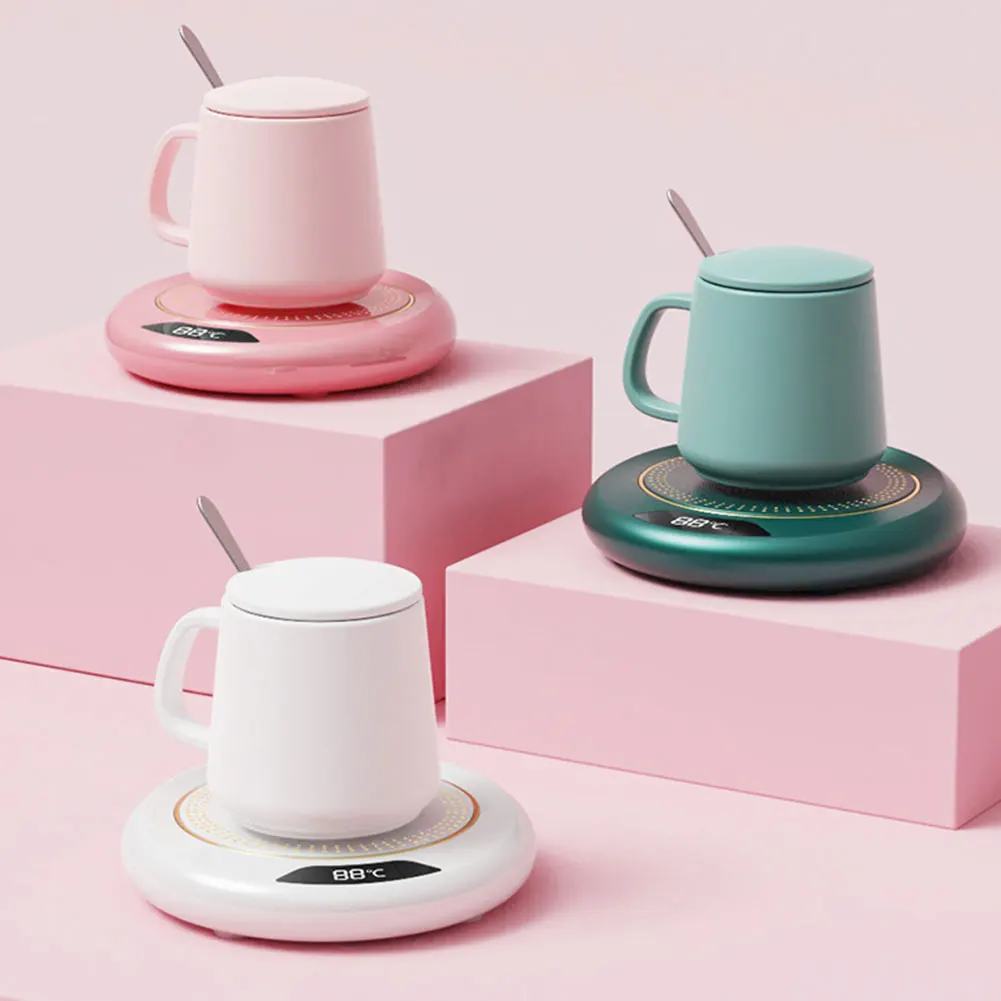 USB Electric Beverage Warmer with Adjustable Temperature Settings for Coffee, Milk, and Tea
