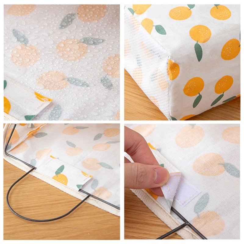 Hanging Storage Bag Cartoon Fruit Pattern Canvas Box Container for Home Bedroom Bathroom Wall Multifunctional 5