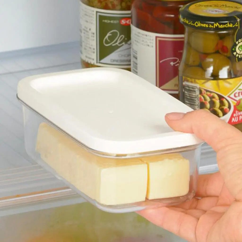 Plastic Butter Dish With Lid Butter Keeper Container Storage Cutter for Kitchen Storage & Decor