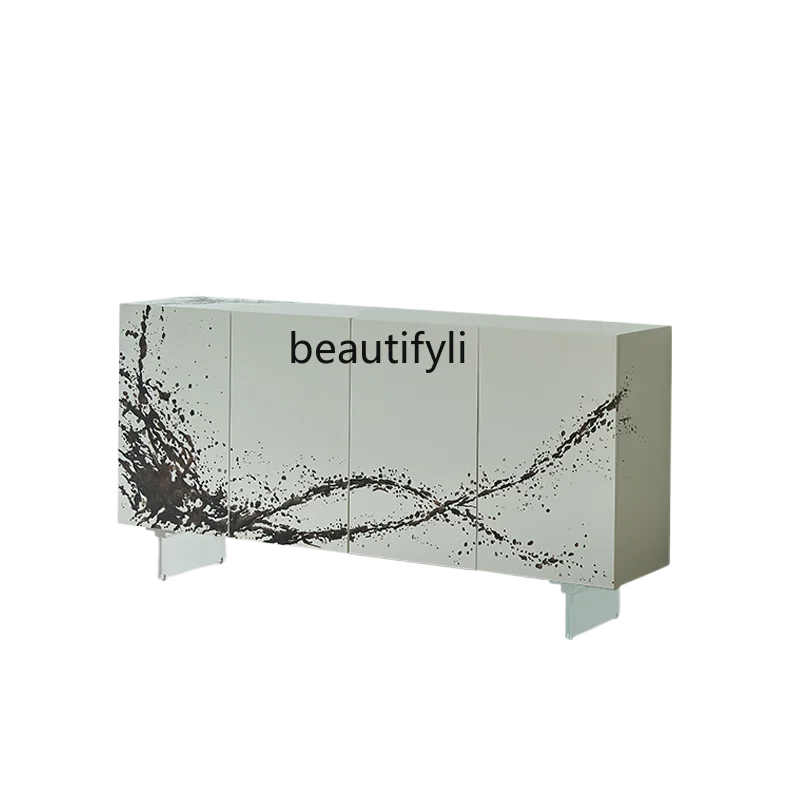 

Painted Solid Wood Porch Shoe Cabinet Modern Light Luxury Creative Sideboard Cabinet Living Room Acrylic Decorative Cabinet
