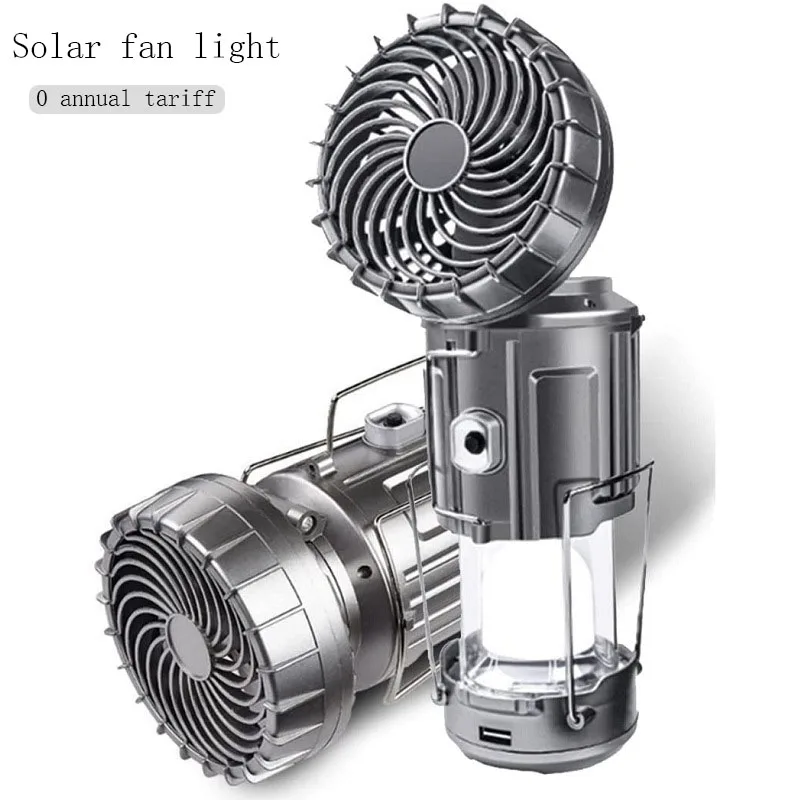 Solar Multi-function  Fan Lamp LED Lantern Camping Tent Lights Outdoor Lighting Floodlights Portable Lights Travel Flashlight