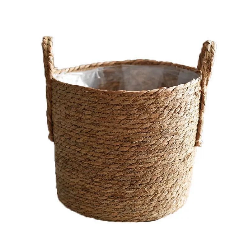 

1 PCS Plant Pots Seagrass Planter Basket Flower Pot Cover Woven Plant Container Vase Wicker Trash