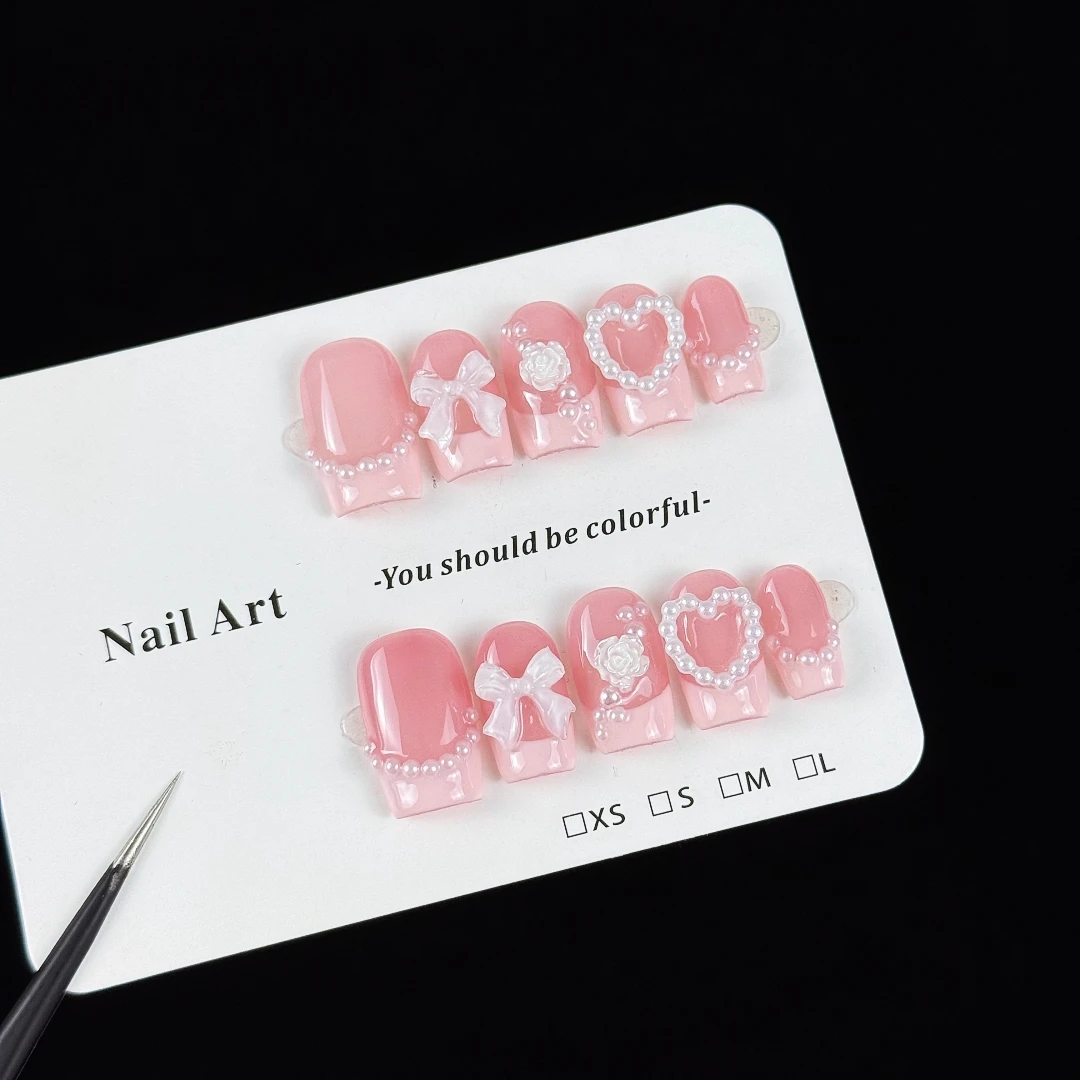 10-Piece Luxury Hand-Painted 3D Pearl & Rose Embellishments Set