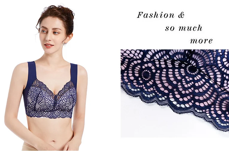 Traceless Large Size Bra For Women Lace Thin Wireless Vest Sports Sleep Push Up Bras Lingerie