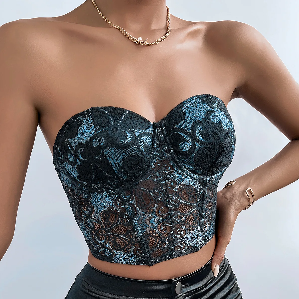 spanx camisole 90s Women Printed Sexy Lace Cami Y2K Backless Halter Crop Top Clothes V Neck Mesh See Through Vest E-girl Emb.Summer Corset Top half camisole