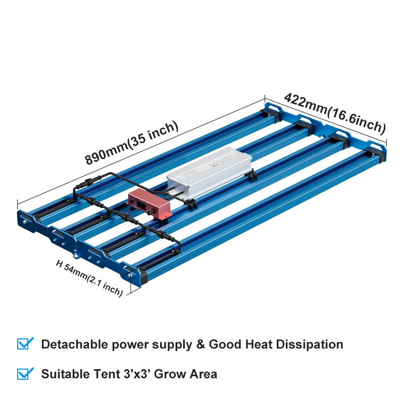 LED 성장 조명, 3x3 ft 및 2x4ft 텐트용, KingBrite P55, 320W 풀 스펙트럼, 삼성 LM301H EVO