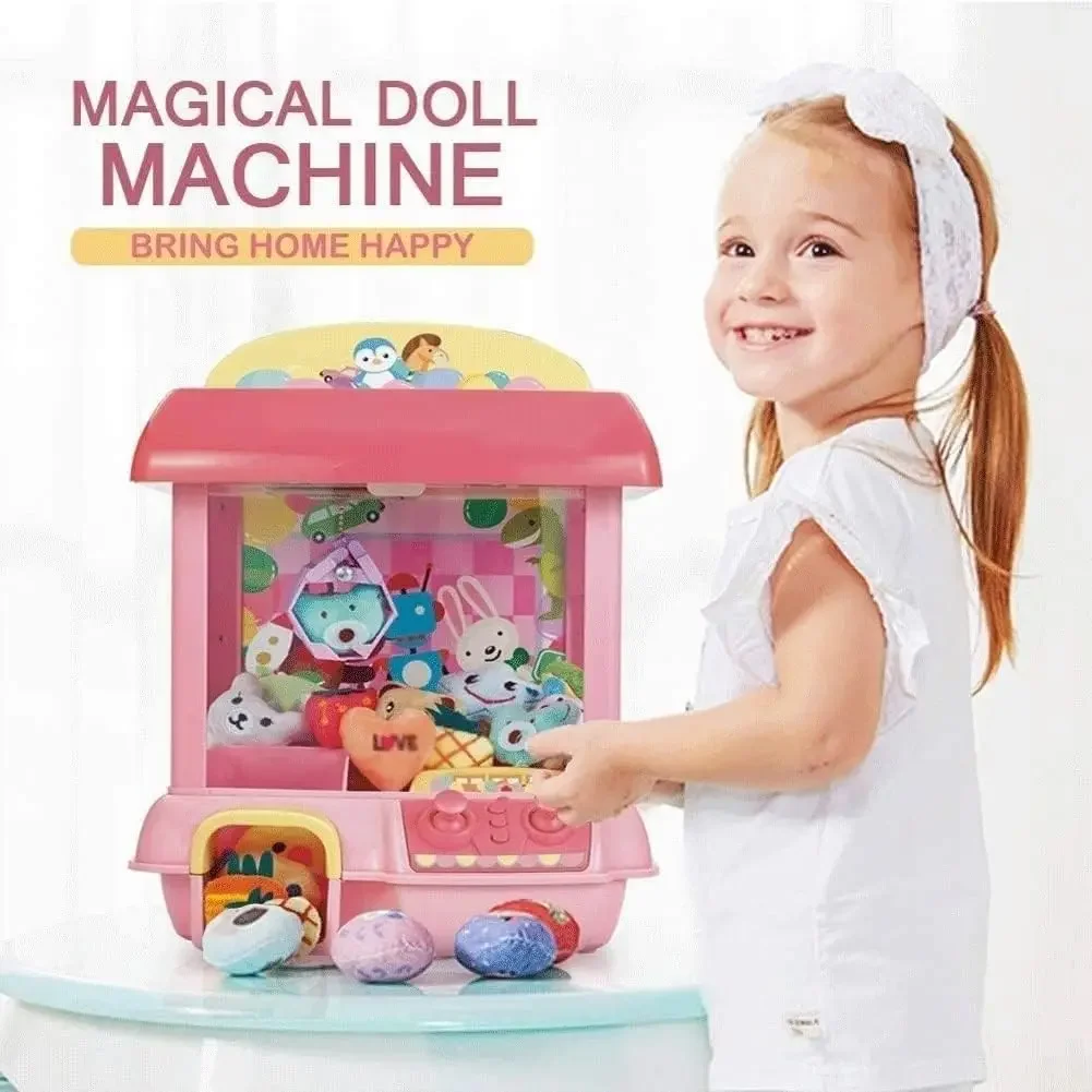 Mini Claw Doll Machine Home Claw Machine DIY Doll Machine Kids Coin Operated Play Game Mini Claw Catch Toy Birthday Gifts 4