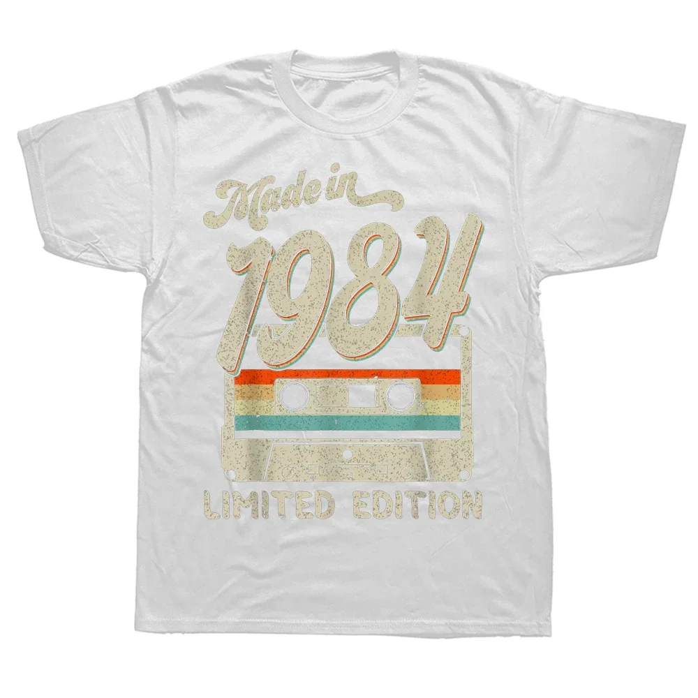 Camiseta de manga curta masculina, 40 anos, Tops de ideia, edição limitada, presente de aniversário, feita em 1984, 2023