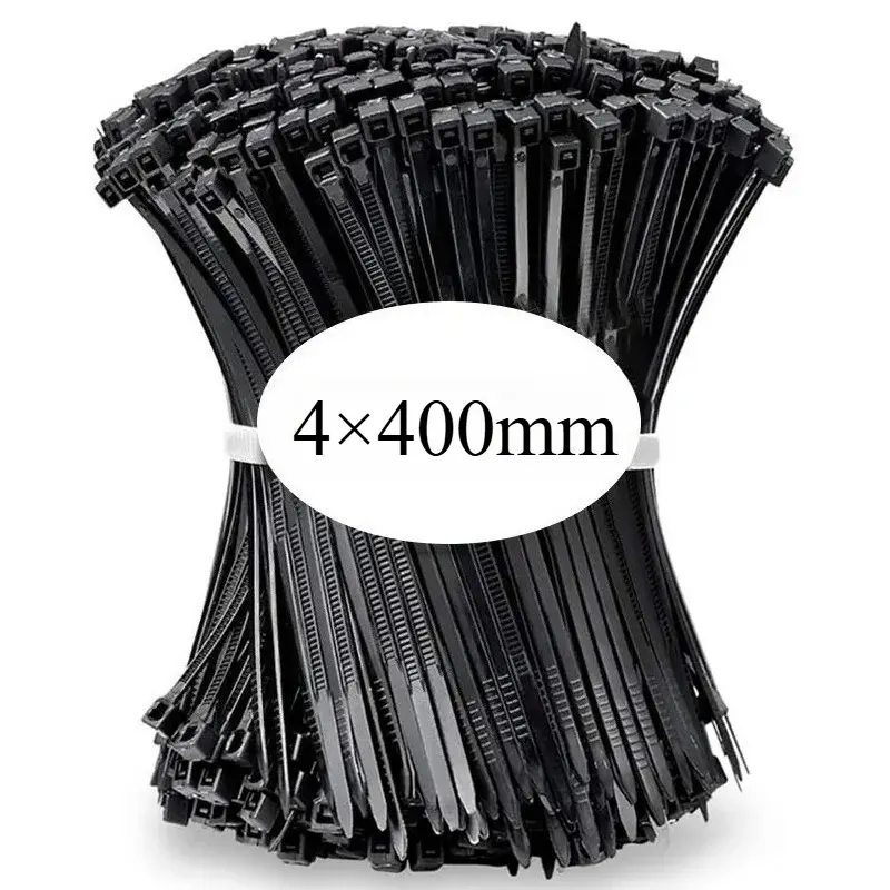 100 PCS Self-locking Plastic Nylon Tie Black Fastening Strap Cable-Tie-Set Cable Zip Tie Fastening Ring Zip Wraps Strap Tie image 7