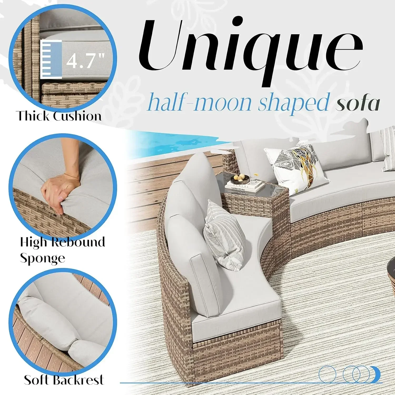 Round Patio Sofa Set 2